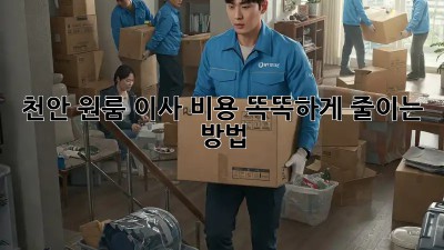 천안 원룸 이사, 비용 똑똑하게 줄이는 방법!